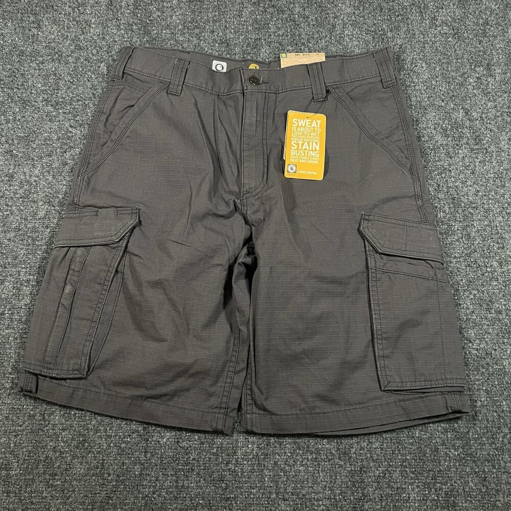 NEW Carhartt Relaxed Fit Force Tappen Cargo Shorts Men's 34 Utility Gray Cotton